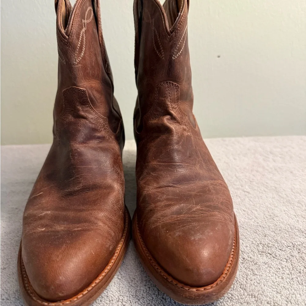 Tecovas Chestnut Distressed Leather Heeled Boots - Picture 2 of 5